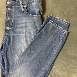 J. Crew high rise, button fly skinny jean, 32